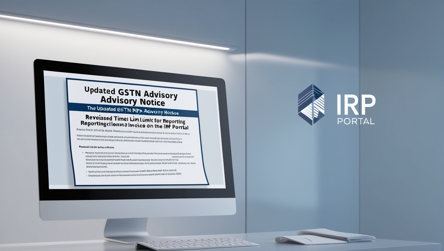 Updated GSTN Advisory for time limit for Reporting Invoices on the IRP Portal