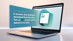 GST Advisory: E-Invoice JSON download functionality Live on GST e-Invoice Portal dated 03.10.2023